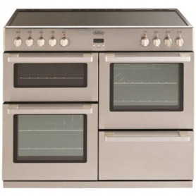 Belling DB4 100E PROFESSIONAL 100cm Wide Electric Range Cooker With Ceramic Hob - Stainless Steel 444443026